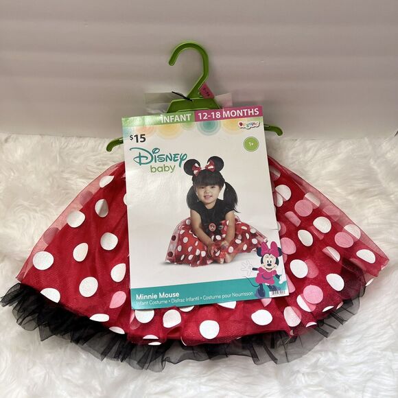 Halloween Disney Baby 2pc Red Minnie Mouse Infant Costume Disguise Sz 12-18 Mo - Picture 1 of 8